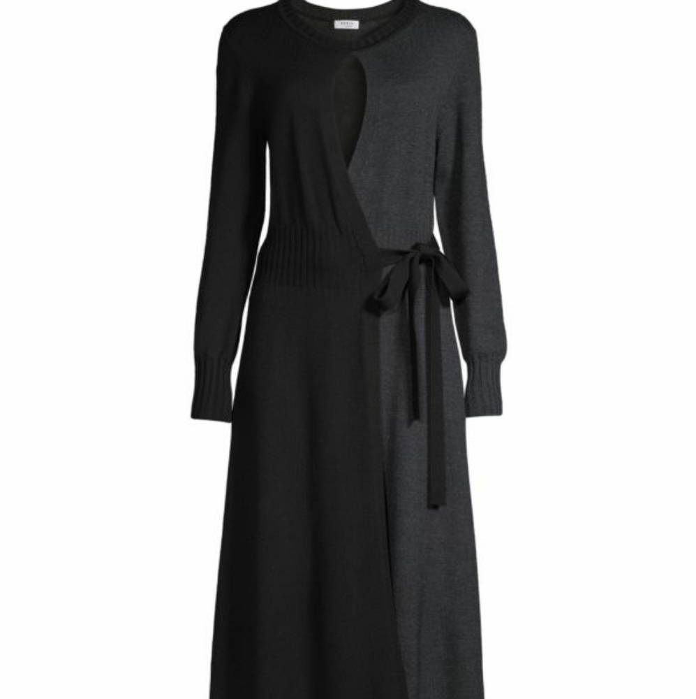 Akris Punto Virgin Wool Wrap Sweater Dress